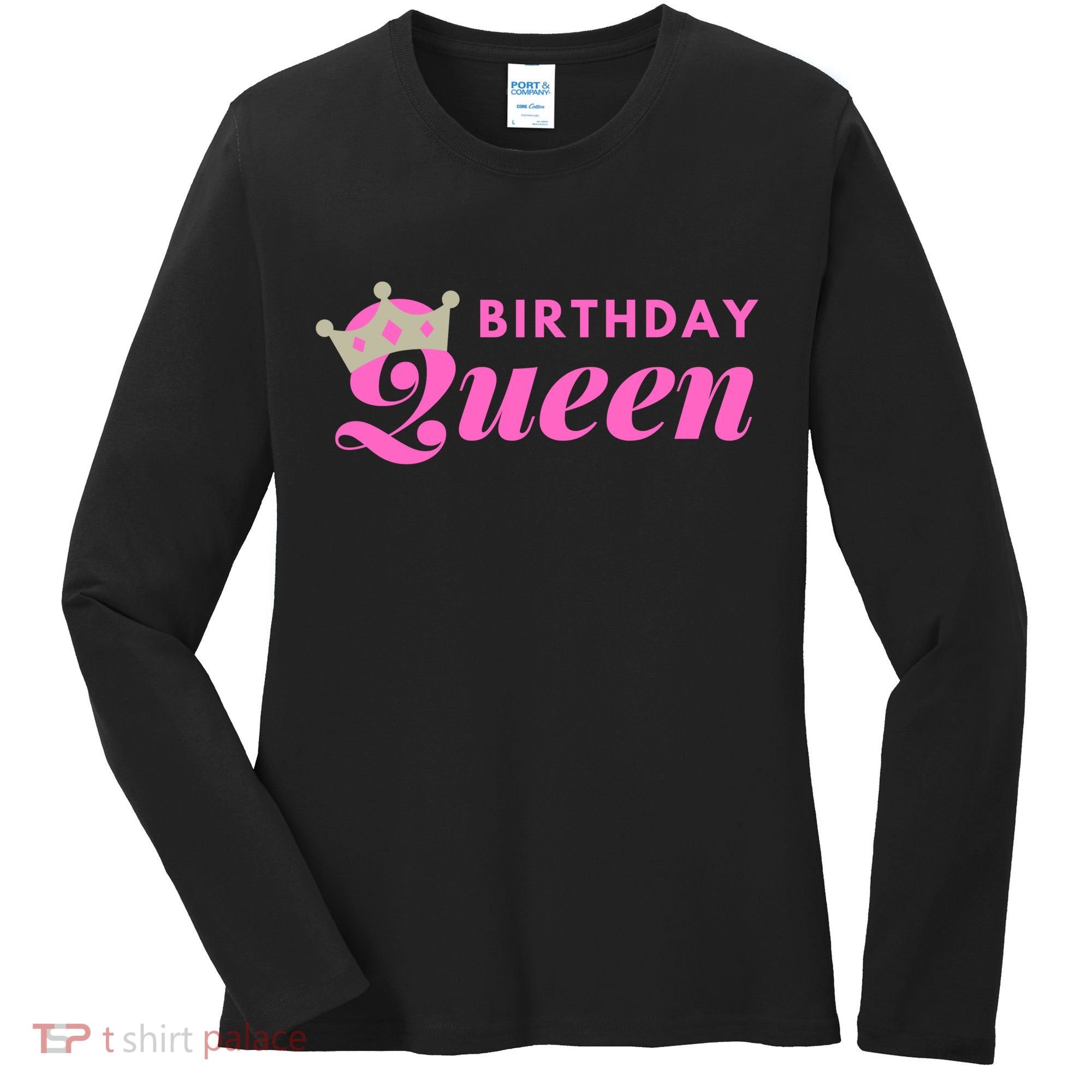 Birthday Queen Crown Women's Long Sleeve Shirt