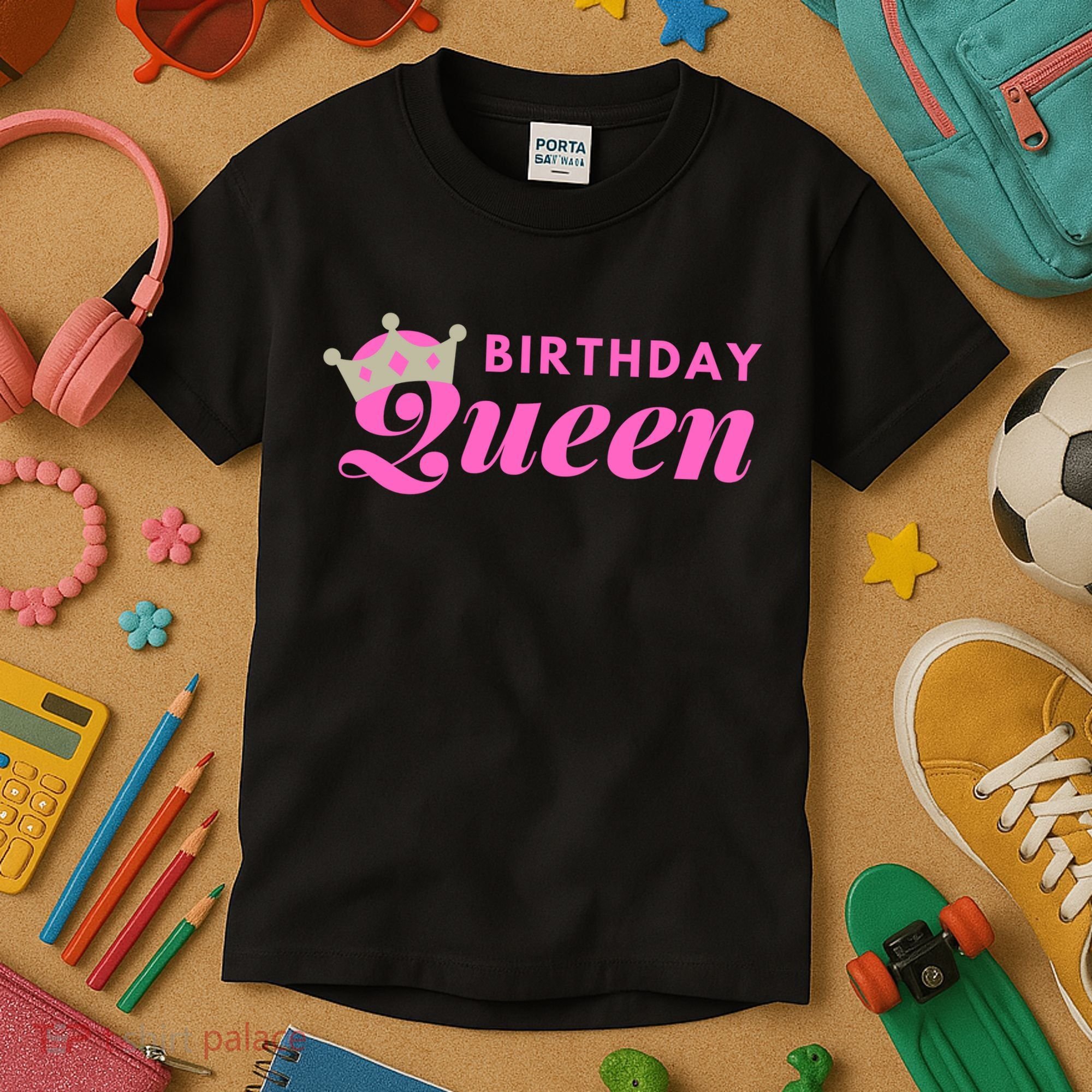 Birthday Queen Crown Kids T-Shirt