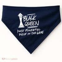 Black Queen Chess Piece Blm Graphic USA-Made Doggie Bandana thumb 0