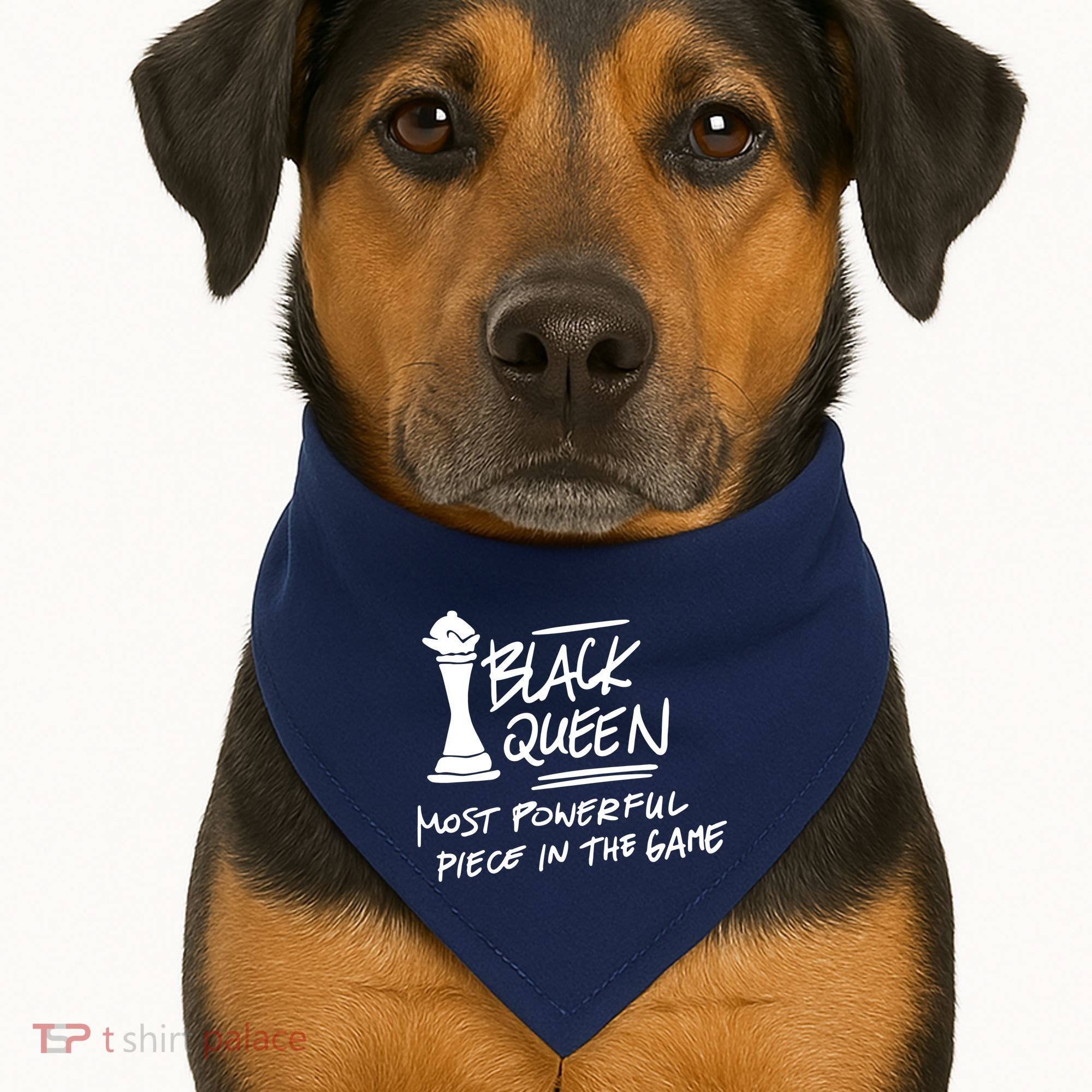 Black Queen Chess Piece Blm Graphic USA-Made Doggie Bandana