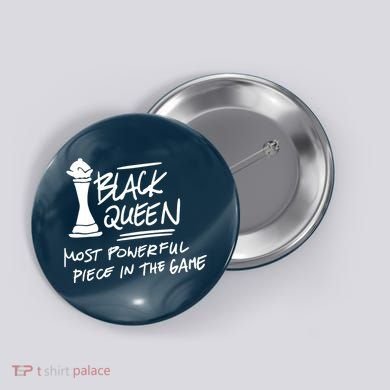 Black Queen Chess Piece Blm Graphic Button