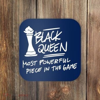 Black Queen Chess Piece Blm Graphic Coaster