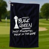Black Queen Chess Piece Blm Graphic Golf Towel thumb 1
