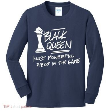 Black Queen Chess Piece Blm Graphic Kids Long Sleeve Shirt