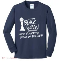 Black Queen Chess Piece Blm Graphic Kids Long Sleeve Shirt thumb 0