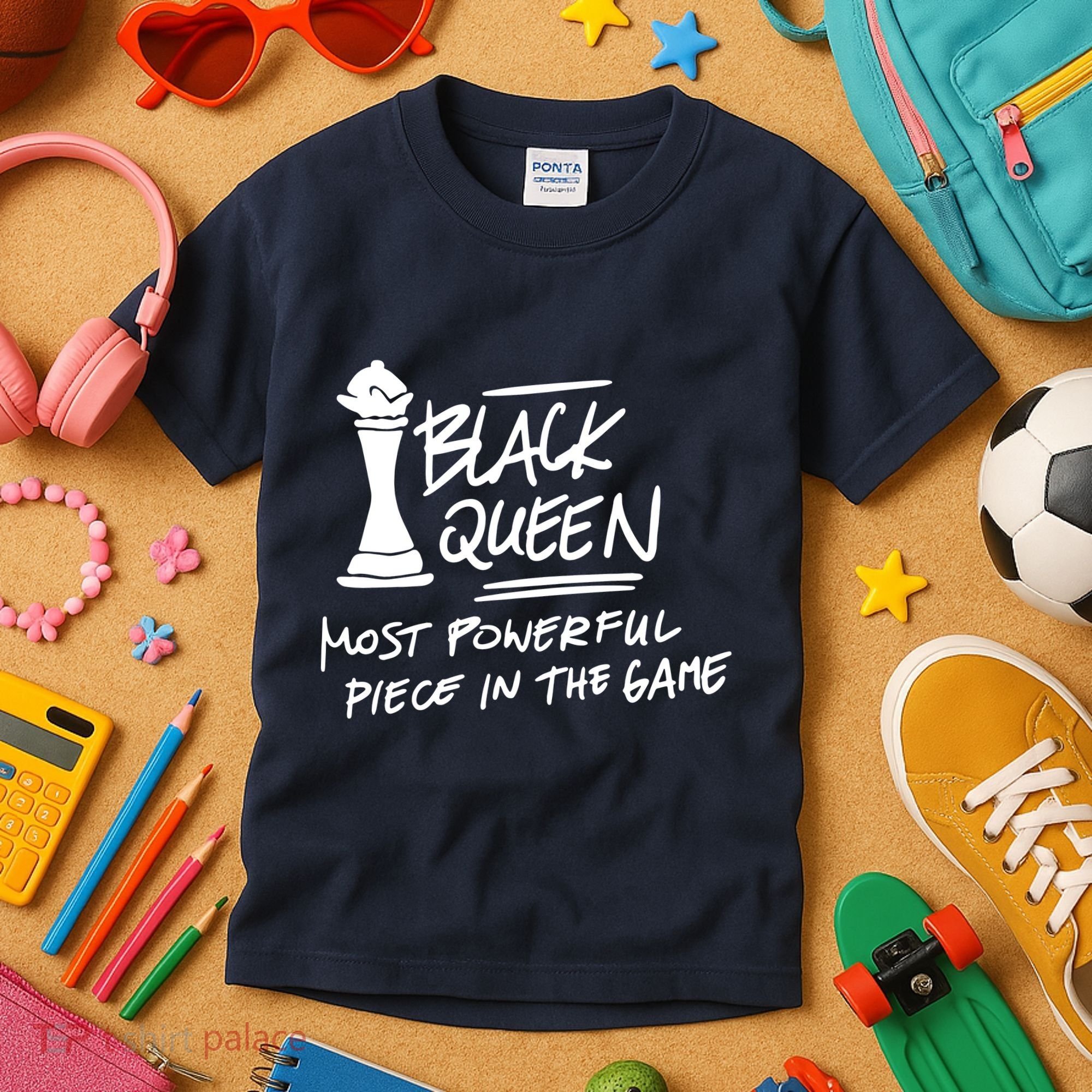 Black Queen Chess Piece Blm Graphic Kids T-Shirt