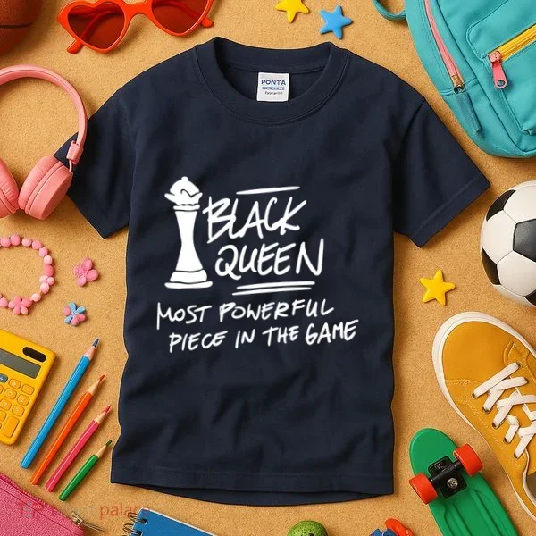 Black Queen Chess Piece Blm Graphic Kids T-Shirt