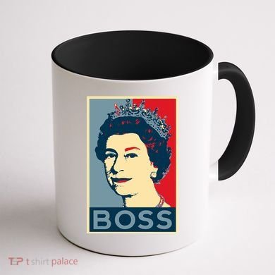 Boss Queen Elizabeth Retro Vintage Coffee Mug back