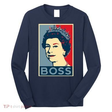 Boss Queen Elizabeth Retro Vintage Long Sleeve Shirt