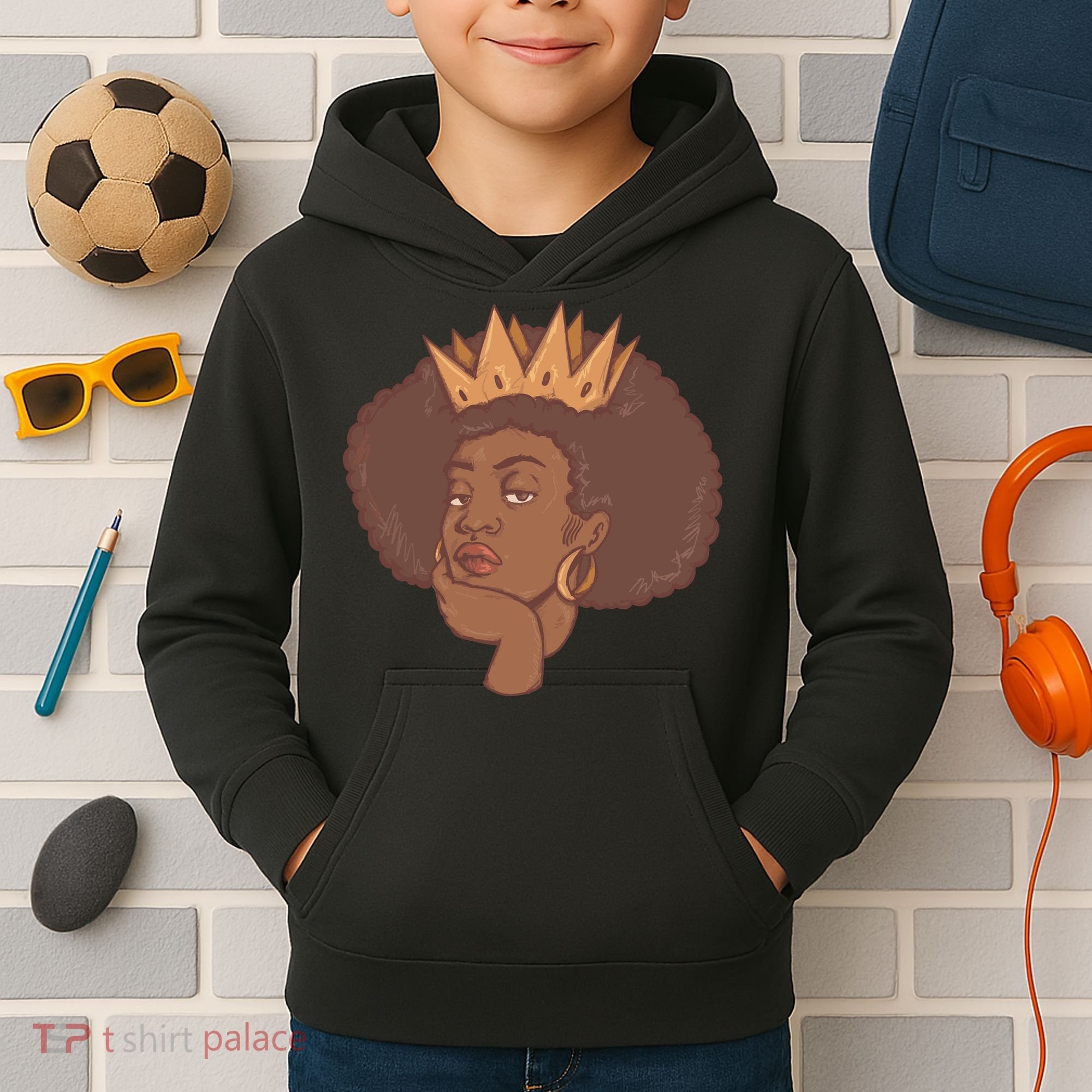 Black Queen Female Kids Hoodie