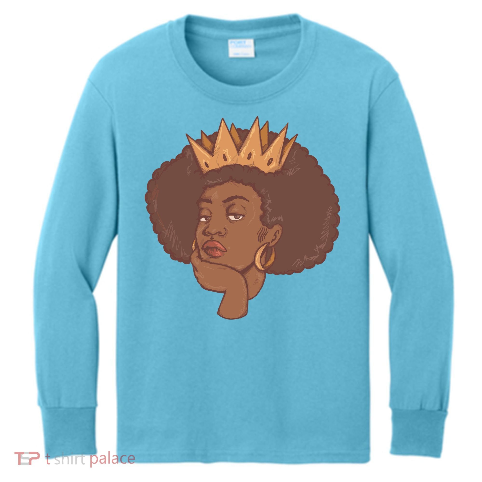 Black Queen Female Kids Long Sleeve Shirt