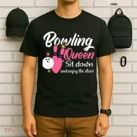 Bowling Queen, Funny Bowling T-Shirt thumb 6