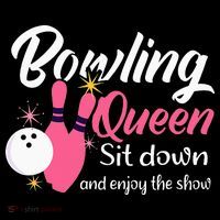 Bowling Queen, Funny Bowling Button thumb 1