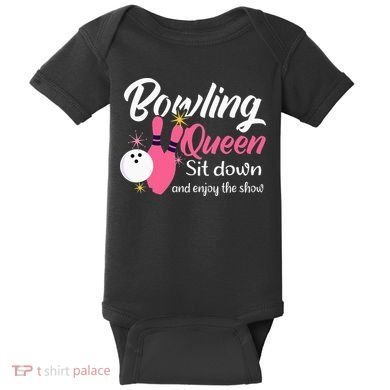 Bowling Queen, Funny Bowling Baby Bodysuit