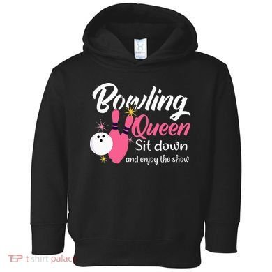 Bowling Queen, Funny Bowling Toddler Hoodie