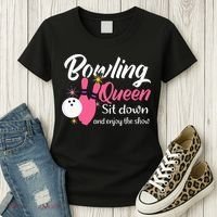 Bowling Queen, Funny Bowling Women's T-Shirt thumb 3