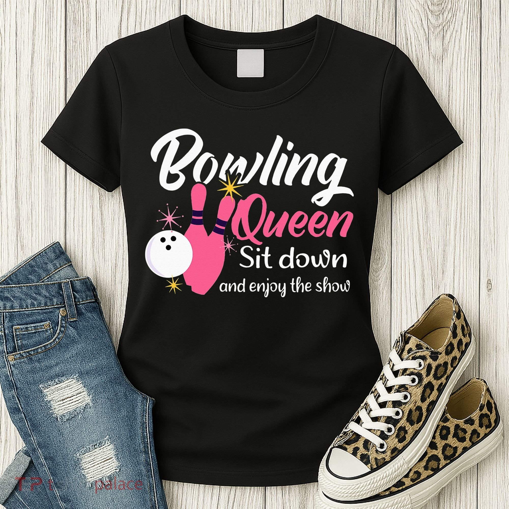 Bowling Queen, Funny Bowling Women's T-Shirt