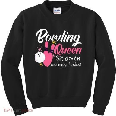 Bowling Queen, Funny Bowling Kids Sweatshirt