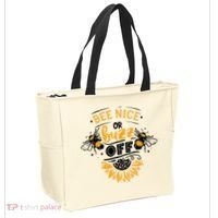 Beekeeper Quote Honey Bee Quote Bee Nice Or Buzz Off Tote Bag thumb 2