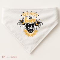 Beekeeper Quote Honey Bee Quote Bee Nice Or Buzz Off USA-Made Doggie Bandana thumb 0