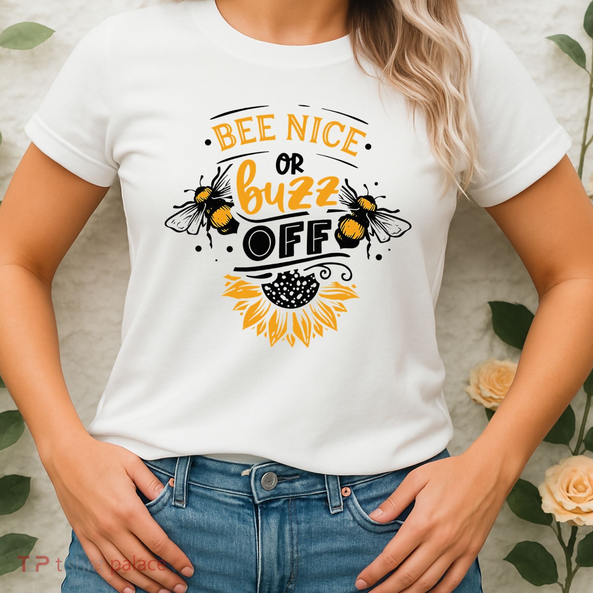 Beekeeper Quote Honey Bee Quote Bee Nice Or Buzz Off Women's T-Shirt