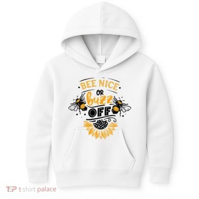 Beekeeper Quote Honey Bee Quote Bee Nice Or Buzz Off Kids Hoodie