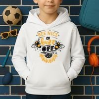 Beekeeper Quote Honey Bee Quote Bee Nice Or Buzz Off Kids Hoodie thumb 2
