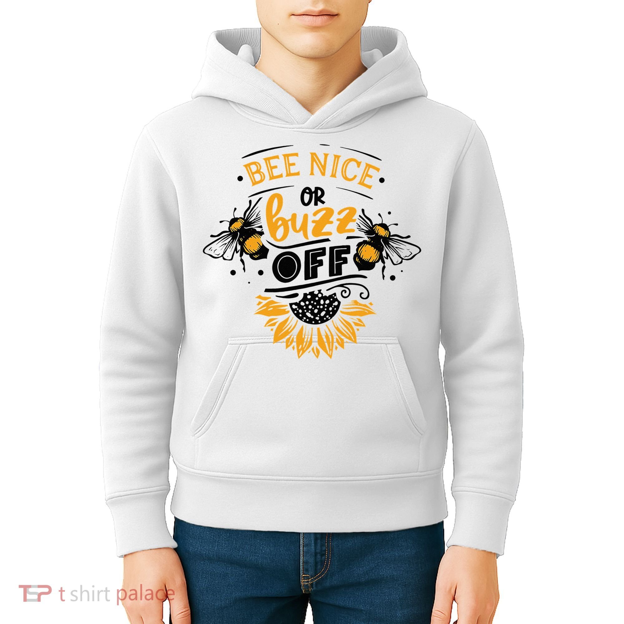 Beekeeper Quote Honey Bee Quote Bee Nice Or Buzz Off Kids Hoodie