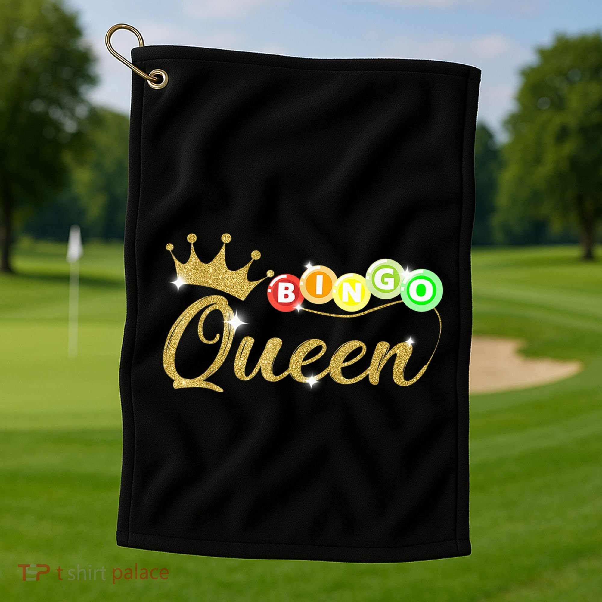 Bingo Queen Lucky Bingo Grandma Gambling Mothers Day Golf Towel