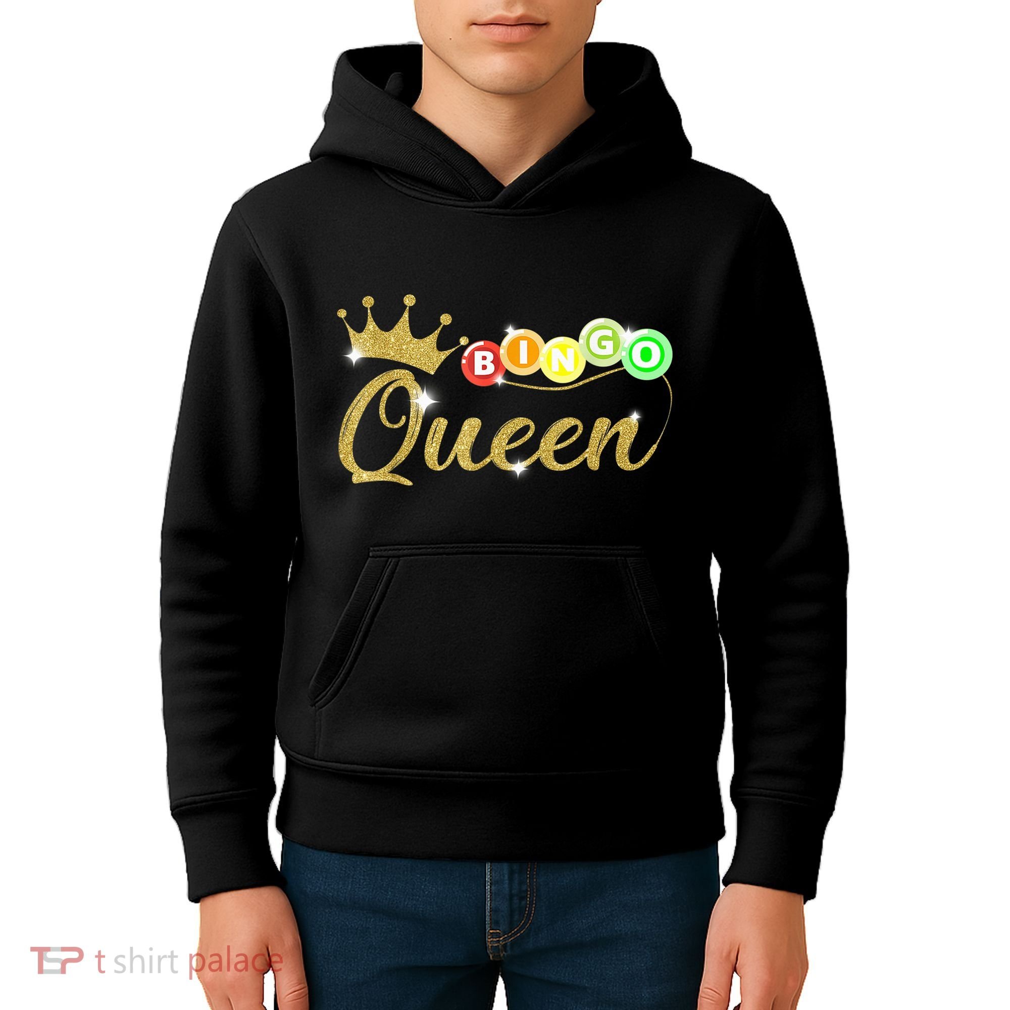 Bingo Queen Lucky Bingo Grandma Gambling Mothers Day Kids Hoodie