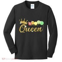 Bingo Queen Lucky Bingo Grandma Gambling Mothers Day Kids Long Sleeve Shirt thumb 0