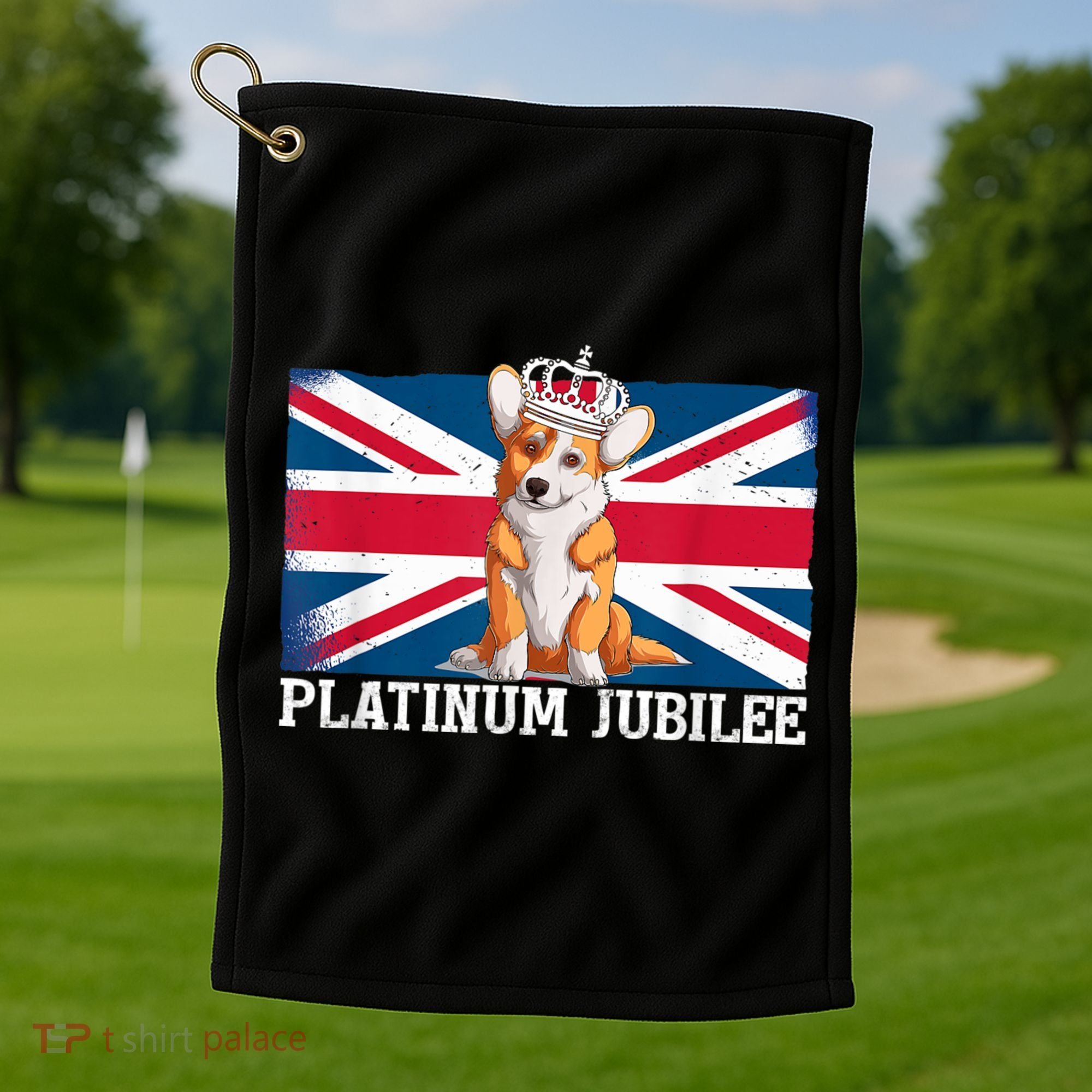 British Queen Monarchy Platinum Jubilee 70th Anniversary Golf Towel