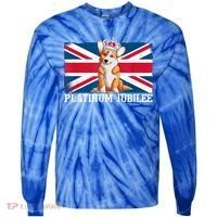 British Queen Monarchy Platinum Jubilee 70th Anniversary Tie-Dye Long Sleeve Shirt thumb 0