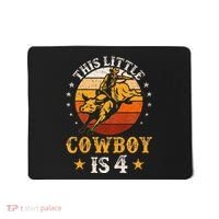 Bull Riding 4th Birthday Boy 4 Year Old Western Cowboy Rodeo Mousepad thumb 0