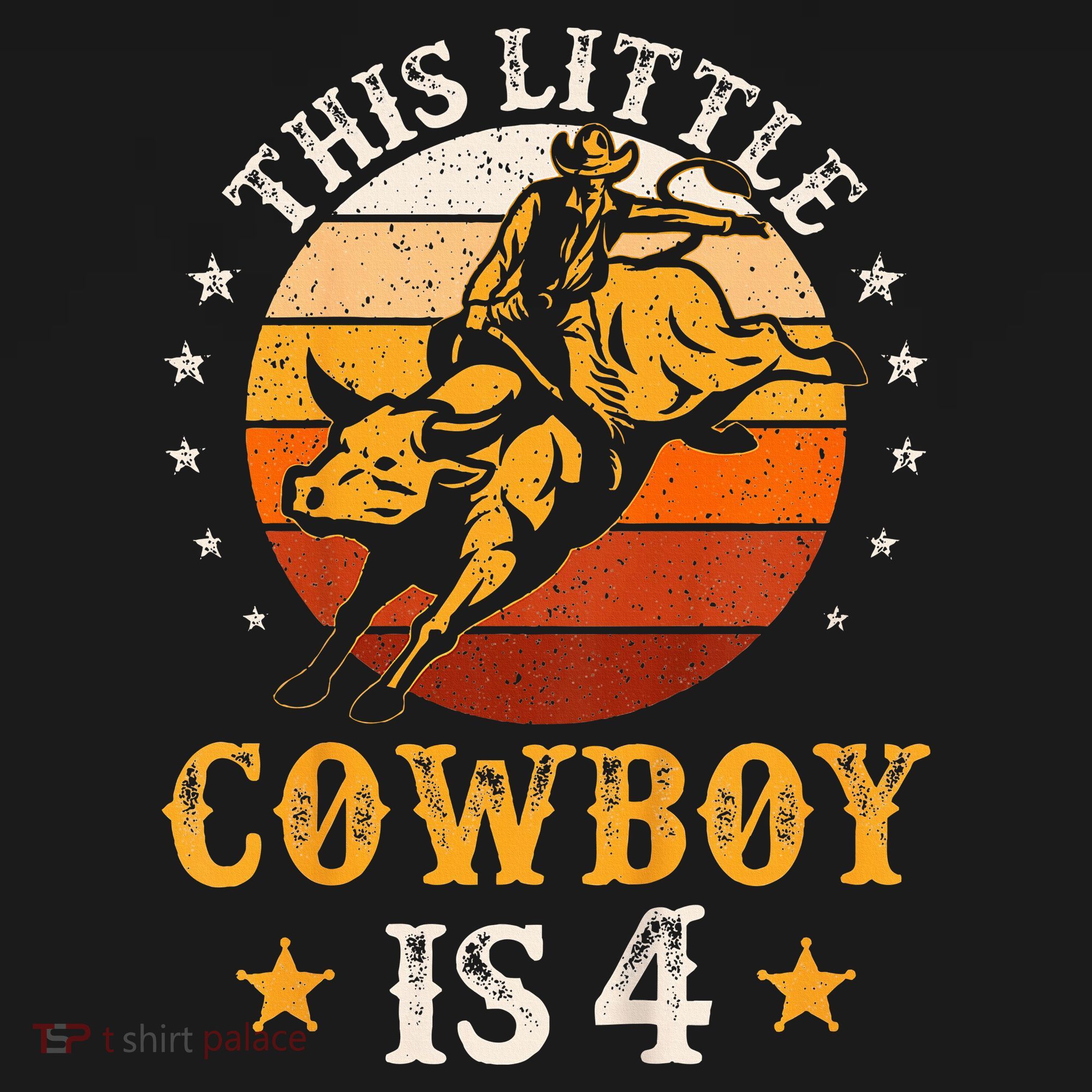 Bull Riding 4th Birthday Boy 4 Year Old Western Cowboy Rodeo Kids Sweatshirt