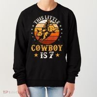 Bull Riding 7th Birthday 7 Year Old Western Cowboy Rodeo Women's Sweatshirt thumb 0