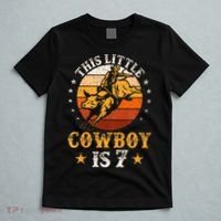 Bull Riding 7th Birthday 7 Year Old Western Cowboy Rodeo T-Shirt thumb 5