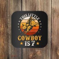 Bull Riding 7th Birthday 7 Year Old Western Cowboy Rodeo Coaster thumb 0