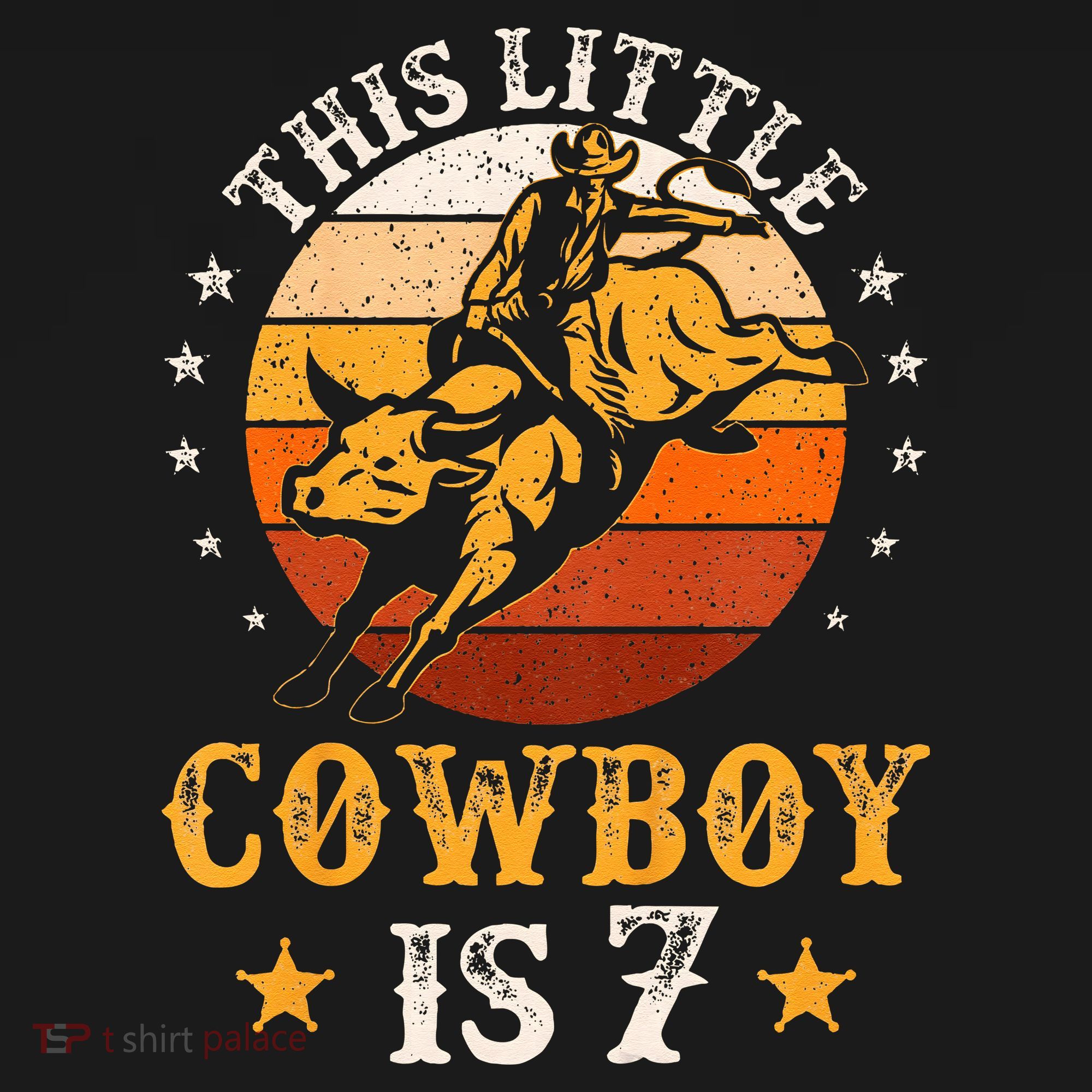 Bull Riding 7th Birthday 7 Year Old Western Cowboy Rodeo Coaster