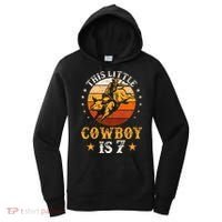 Bull Riding 7th Birthday 7 Year Old Western Cowboy Rodeo Women's Hoodie thumb 0