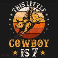 Bull Riding 7th Birthday 7 Year Old Western Cowboy Rodeo Women's Hoodie thumb 2