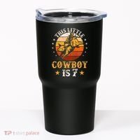 Bull Riding 7th Birthday 7 Year Old Western Cowboy Rodeo Tumbler thumb 0