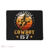 Bull Riding 7th Birthday 7 Year Old Western Cowboy Rodeo Mousepad thumb 0