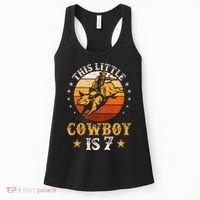 Bull Riding 7th Birthday 7 Year Old Western Cowboy Rodeo Women's Tank Top thumb 0