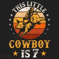 Bull Riding 7th Birthday 7 Year Old Western Cowboy Rodeo Hat thumb 2
