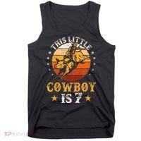 Bull Riding 7th Birthday 7 Year Old Western Cowboy Rodeo Tank Top thumb 0