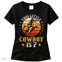 Bull Riding 7th Birthday 7 Year Old Western Cowboy Rodeo Women's T-Shirt thumb 0