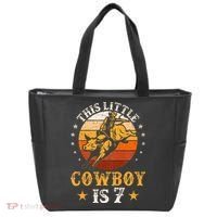 Bull Riding 7th Birthday 7 Year Old Western Cowboy Rodeo Tote Bag thumb 0