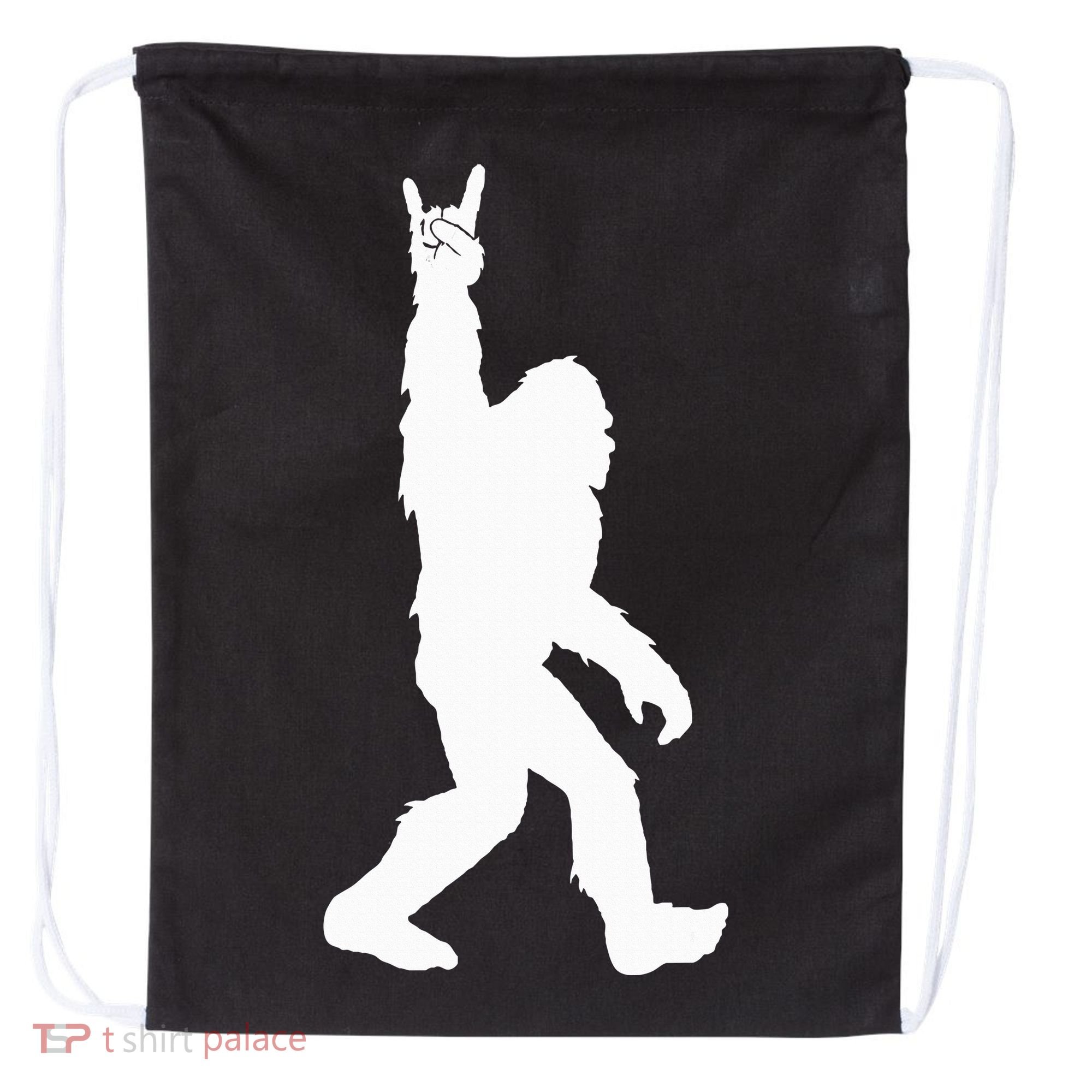 Bigfoot Rock And Roll For Sasquatch Believers Drawstring Bag