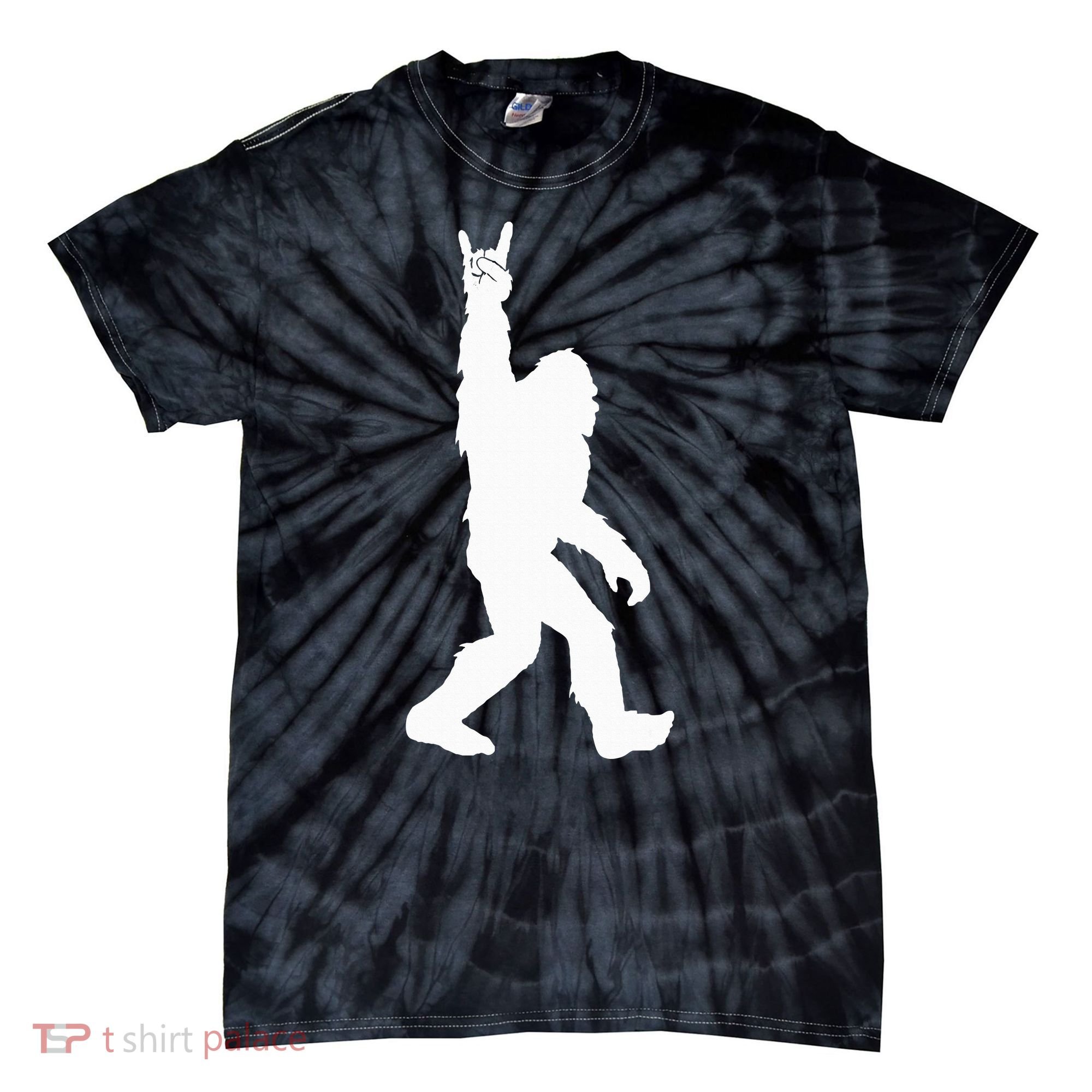 Bigfoot Rock And Roll For Sasquatch Believers Tie-Dye T-Shirt